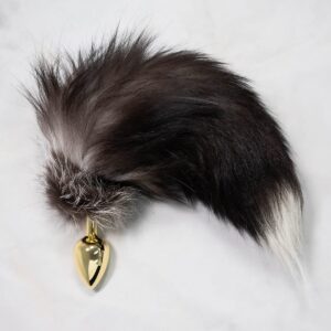 [WB-004] Anal Plug Manual Golden Color With Fox Tail